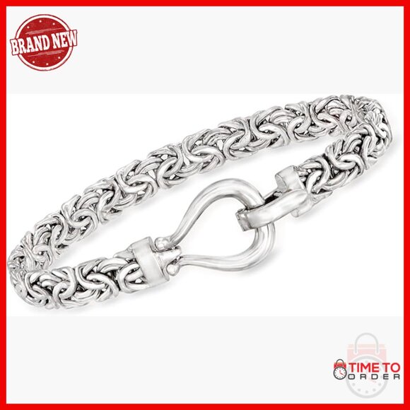 Sterling Silver Byzantine Chain Bracelet with Foldover Clasp